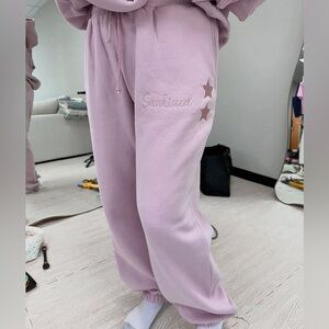 New powder purple embroidered sweatpants/joggers